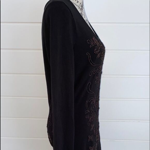 Free People Lady In Waiting Black Embroidered Metallic Bodycon Mini Dress Large - Picture 8 of 16